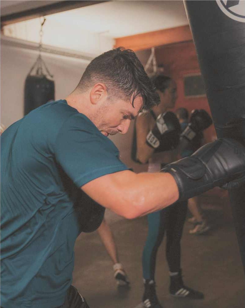 Beginner-friendly boxing training session at FighterFit gym in London, with members learning at their own pace.